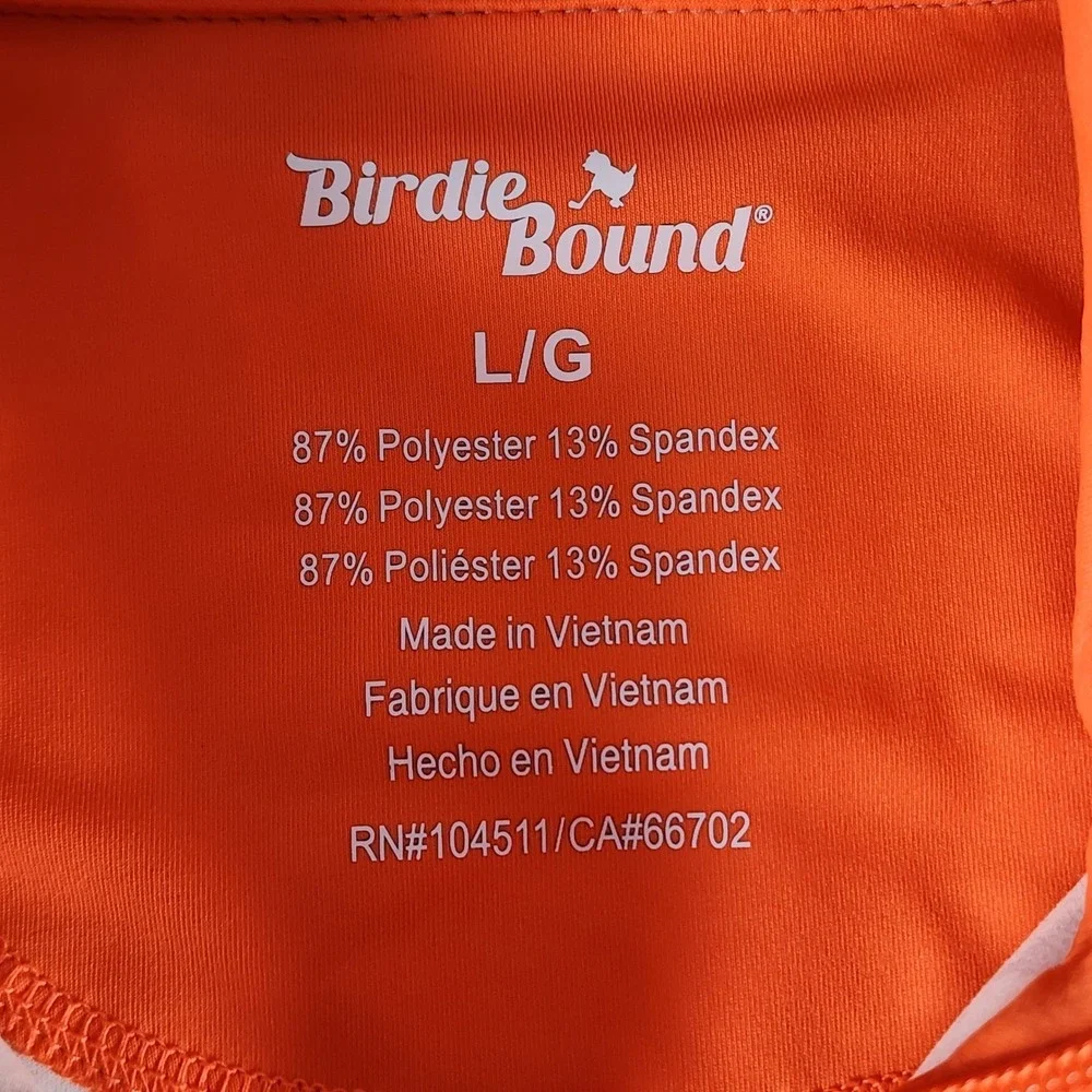 Birdie Bound Mens Large Quarter Zip Pullover Gray Orange Cocktail Print Golf L